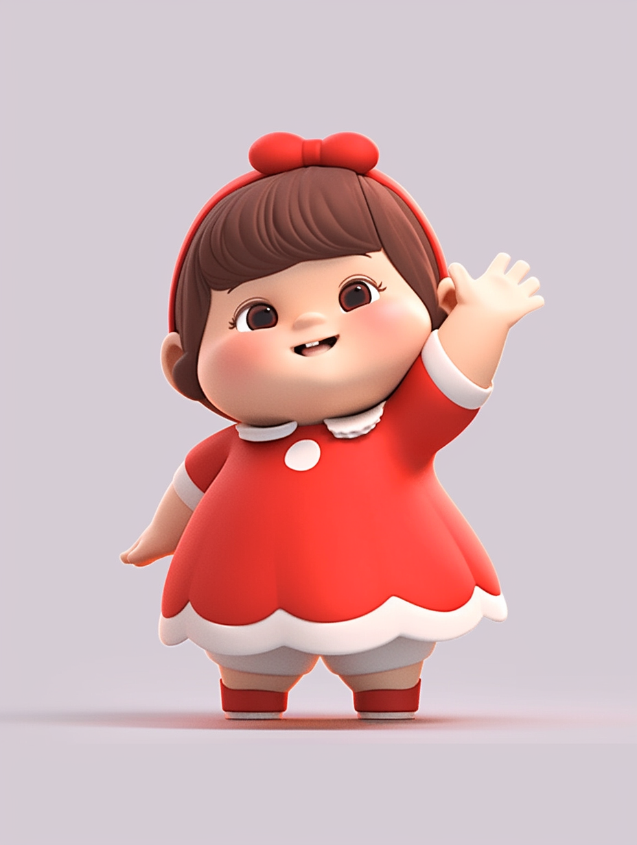 可爱3D红衣女孩形象