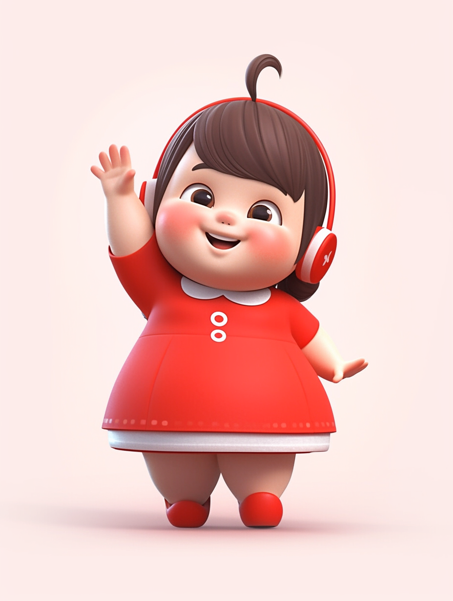 可爱红衣女孩形象