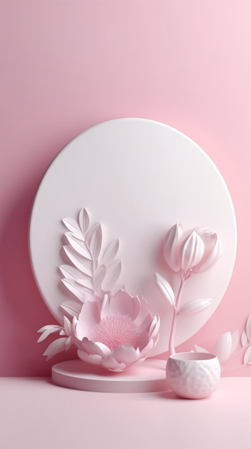 粉色系3D花朵装饰图