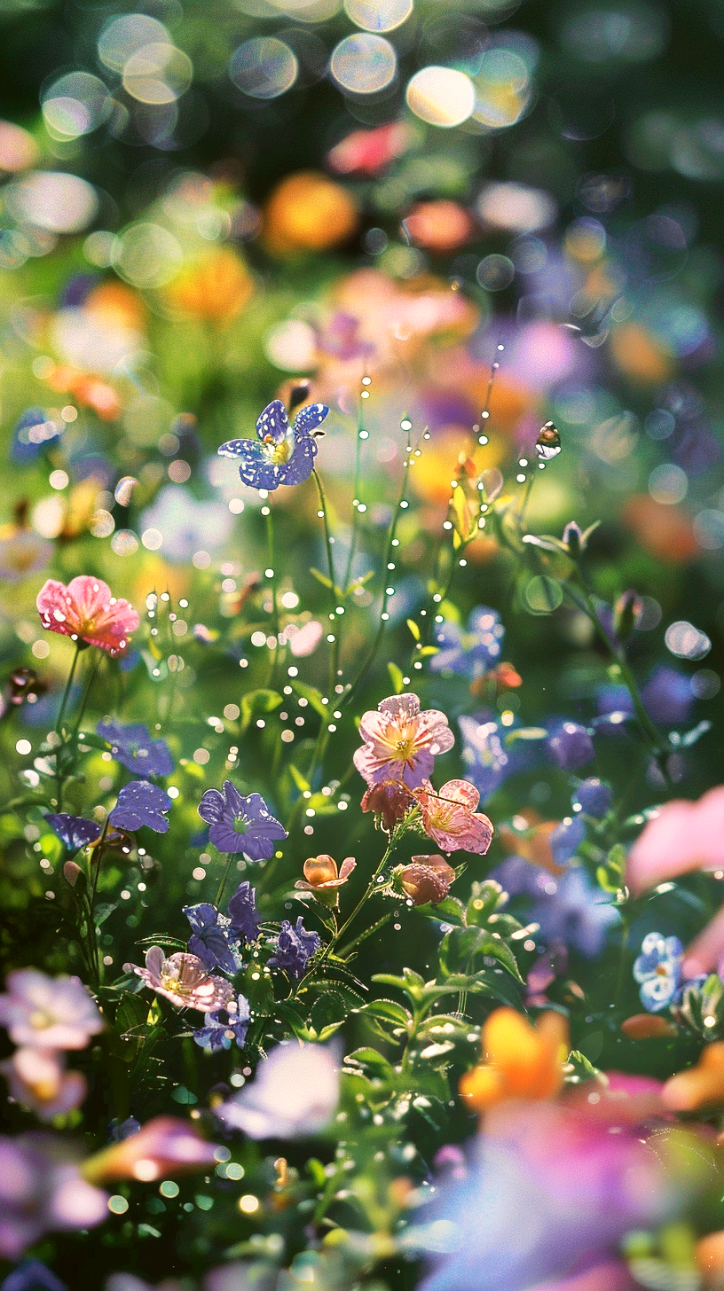 缤纷多彩鲜花草地