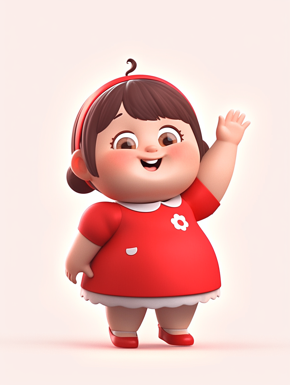 可爱3D卡通小女孩形象宣传物料