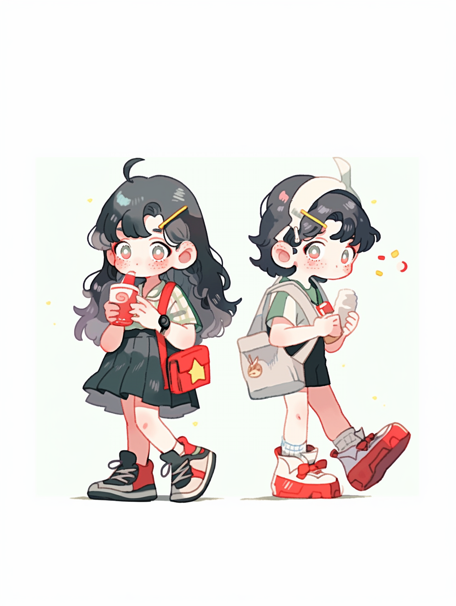 可爱少女形象的服饰箱包