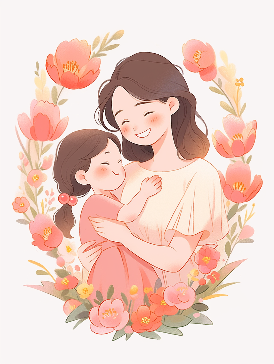 温馨母女相拥