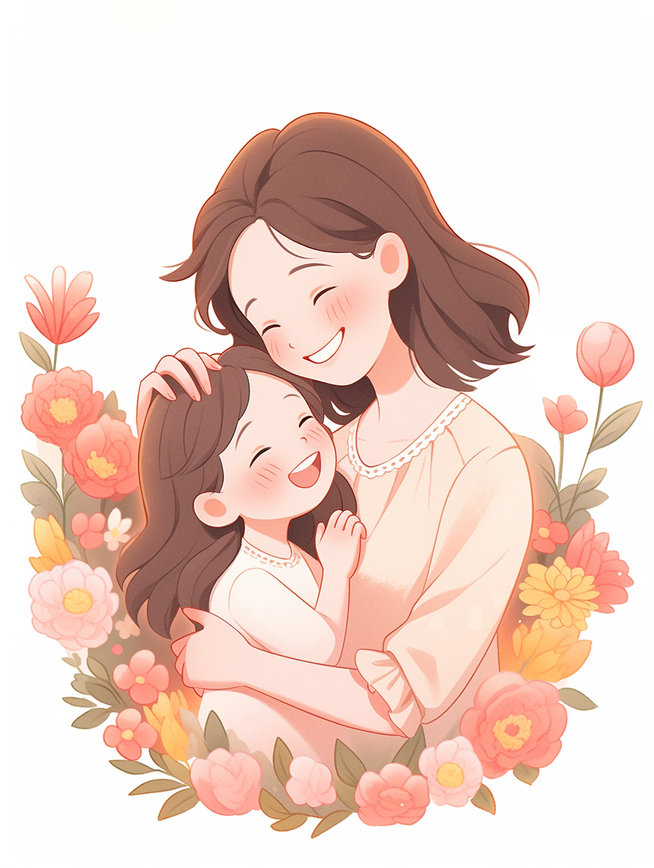 温馨母女相拥