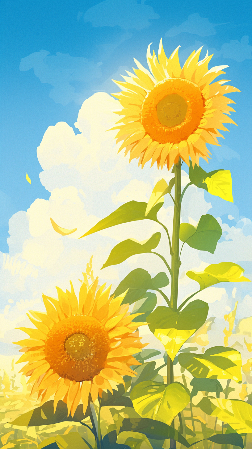 明亮向日葵插画