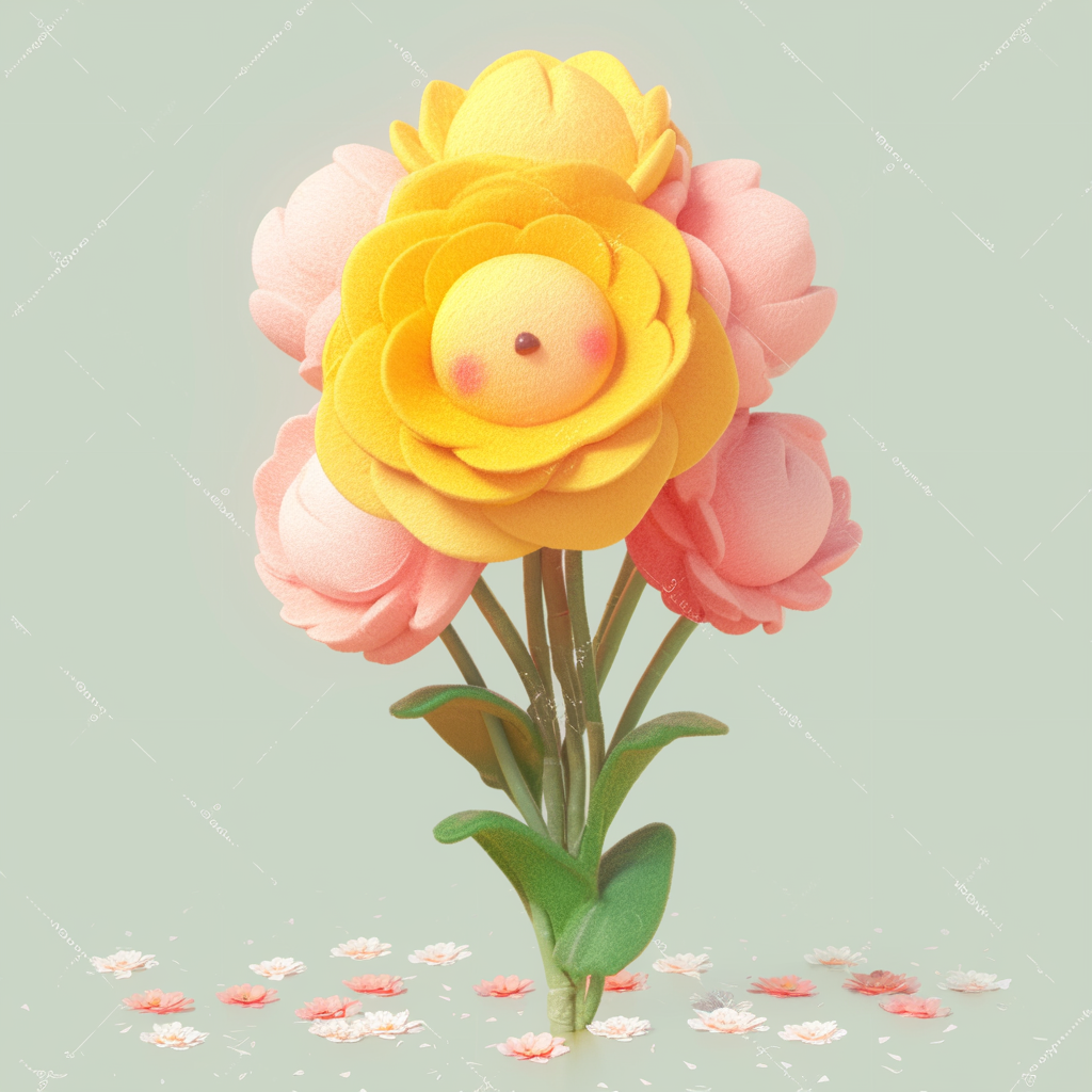 可爱的鲜花插画