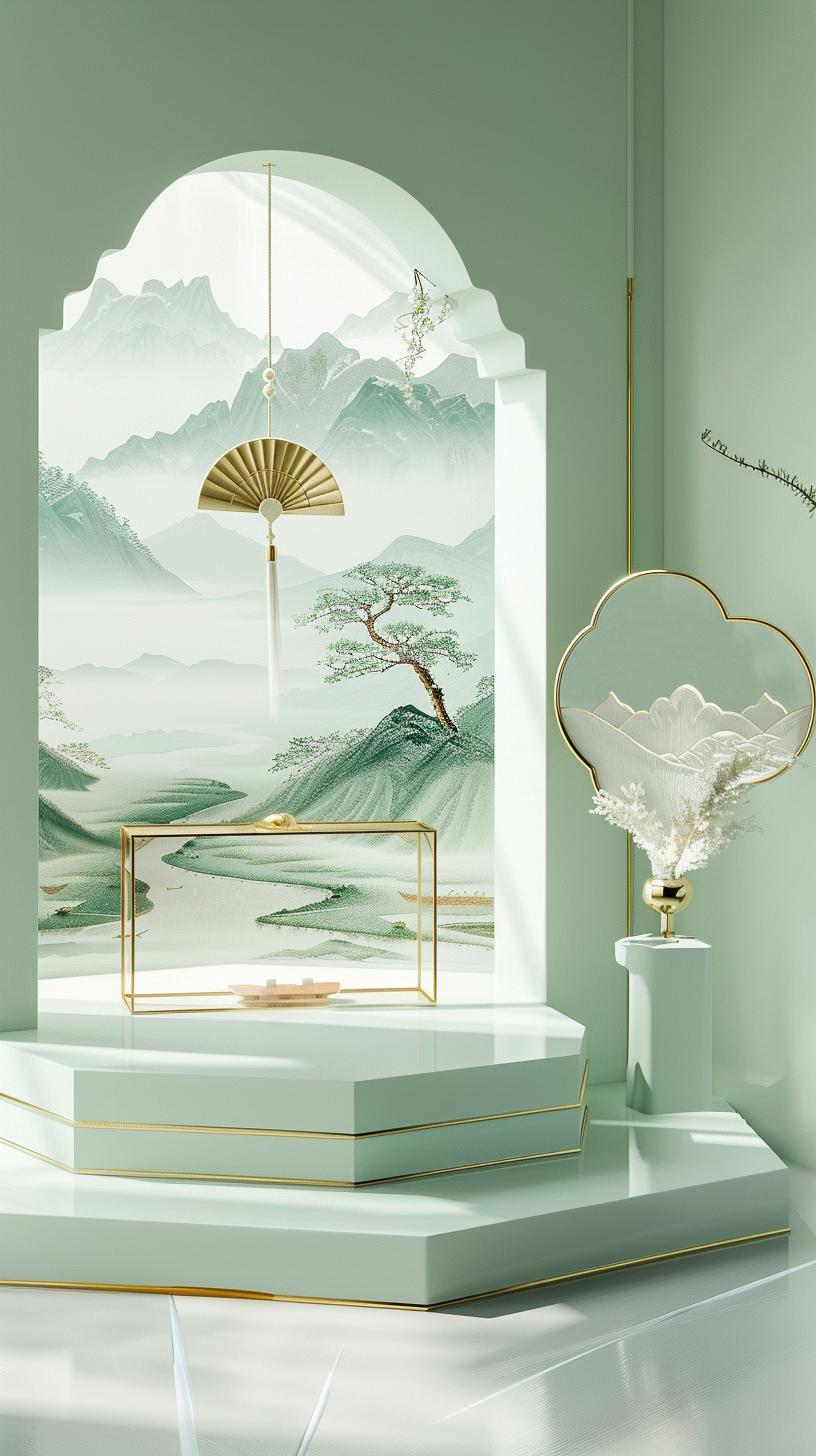 新中式国风展示台