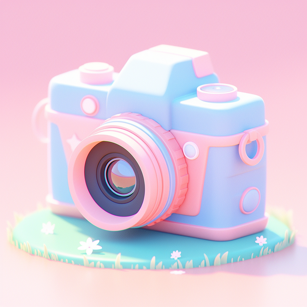 可爱粉色相机3D模型