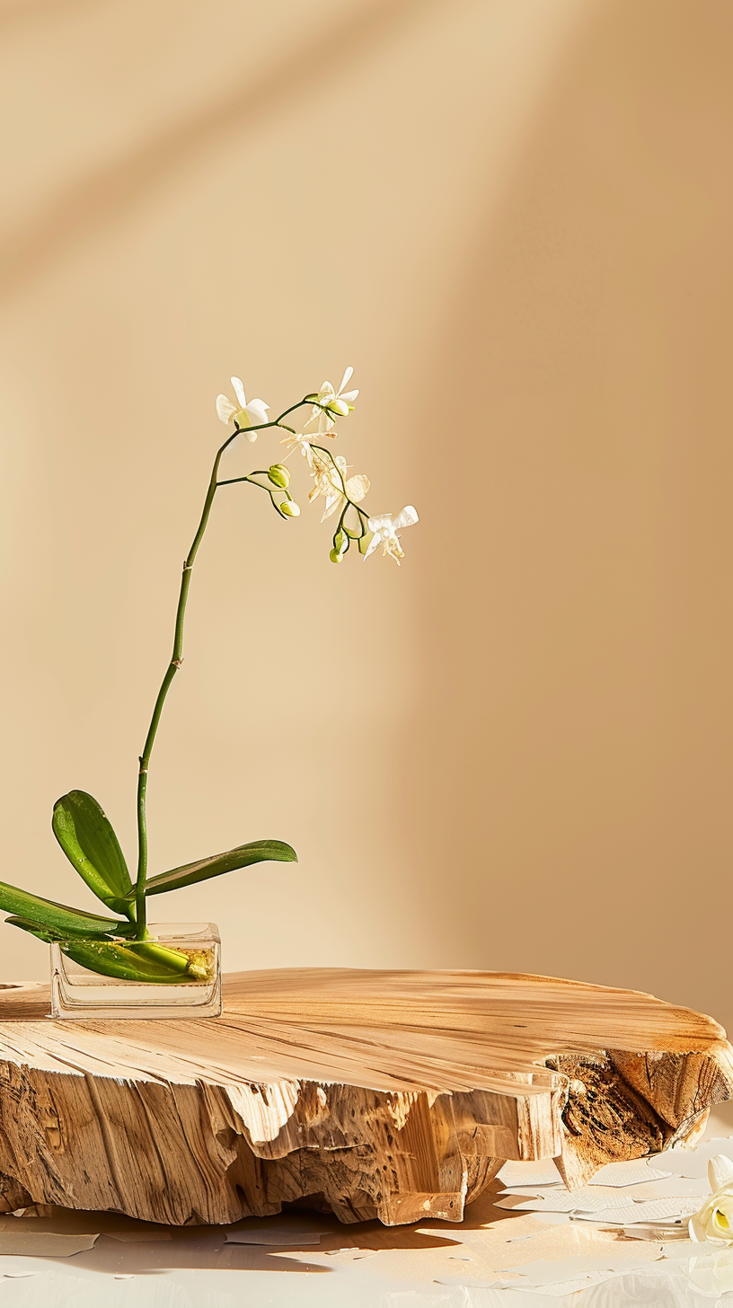 简约清新风白色兰花鲜花展示图