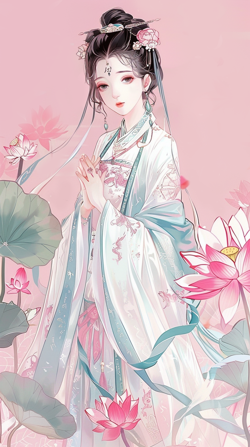 古装女子优雅身姿唯美古风壁纸