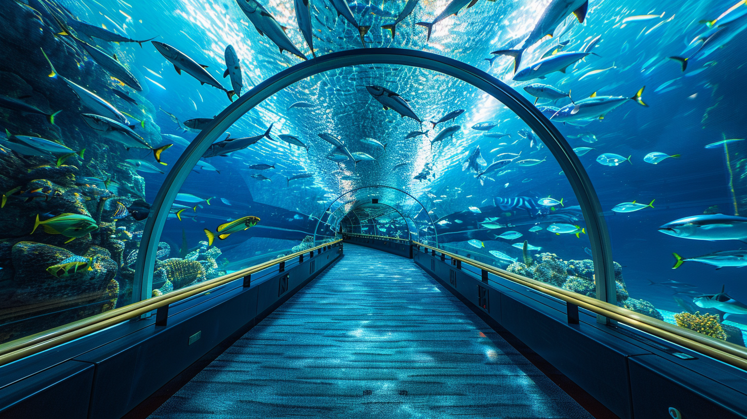 沉浸式海洋隧道独特海洋动物观赏体验