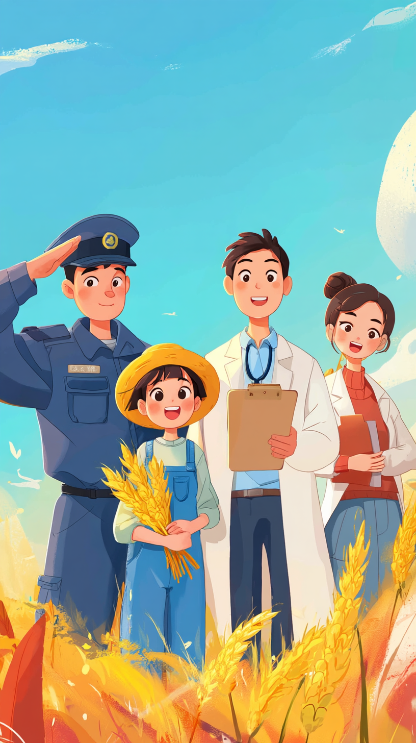 五一劳动节致敬劳动者插画