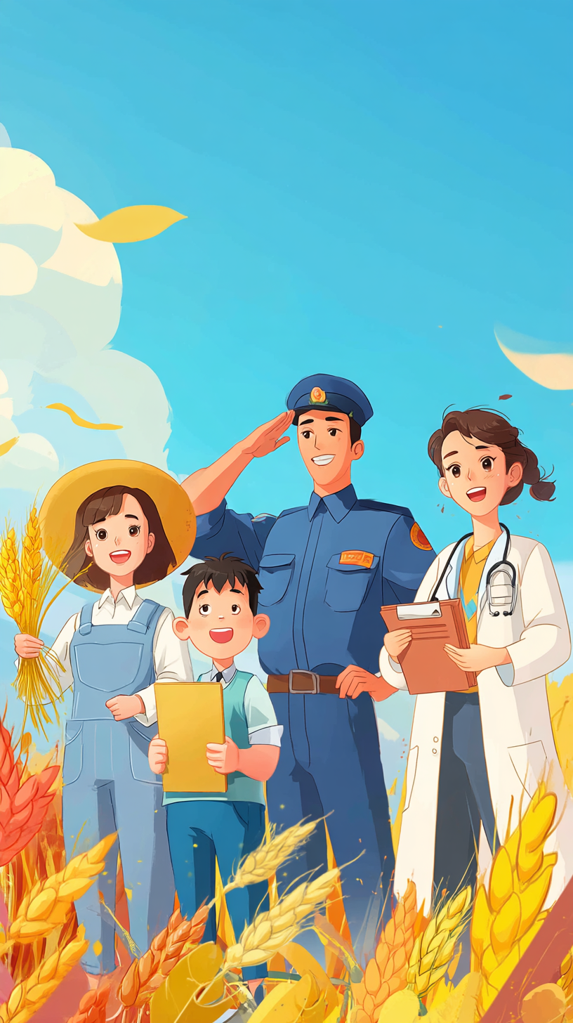 五一劳动节致敬劳动者插画
