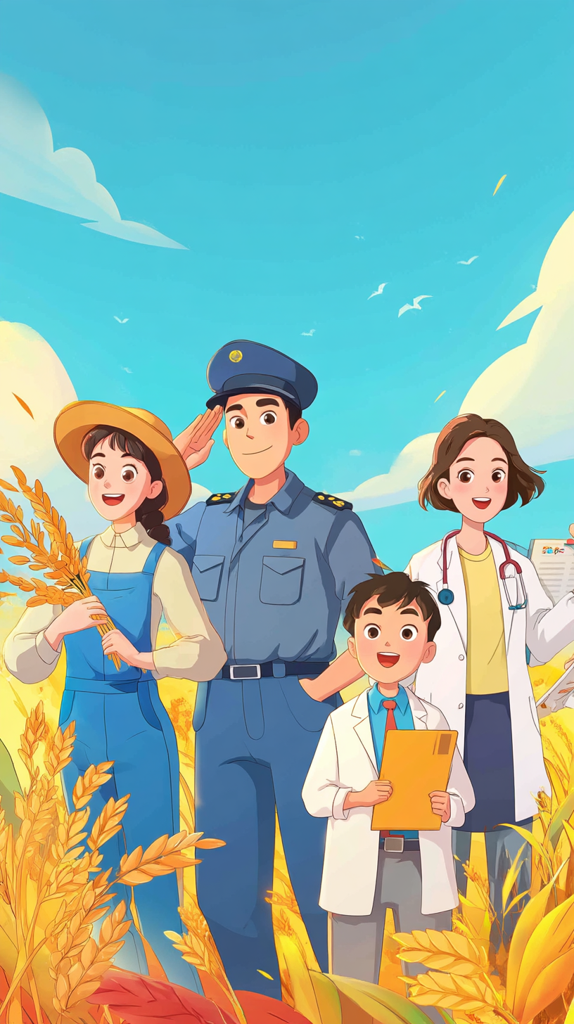 五一劳动节致敬劳动者插画