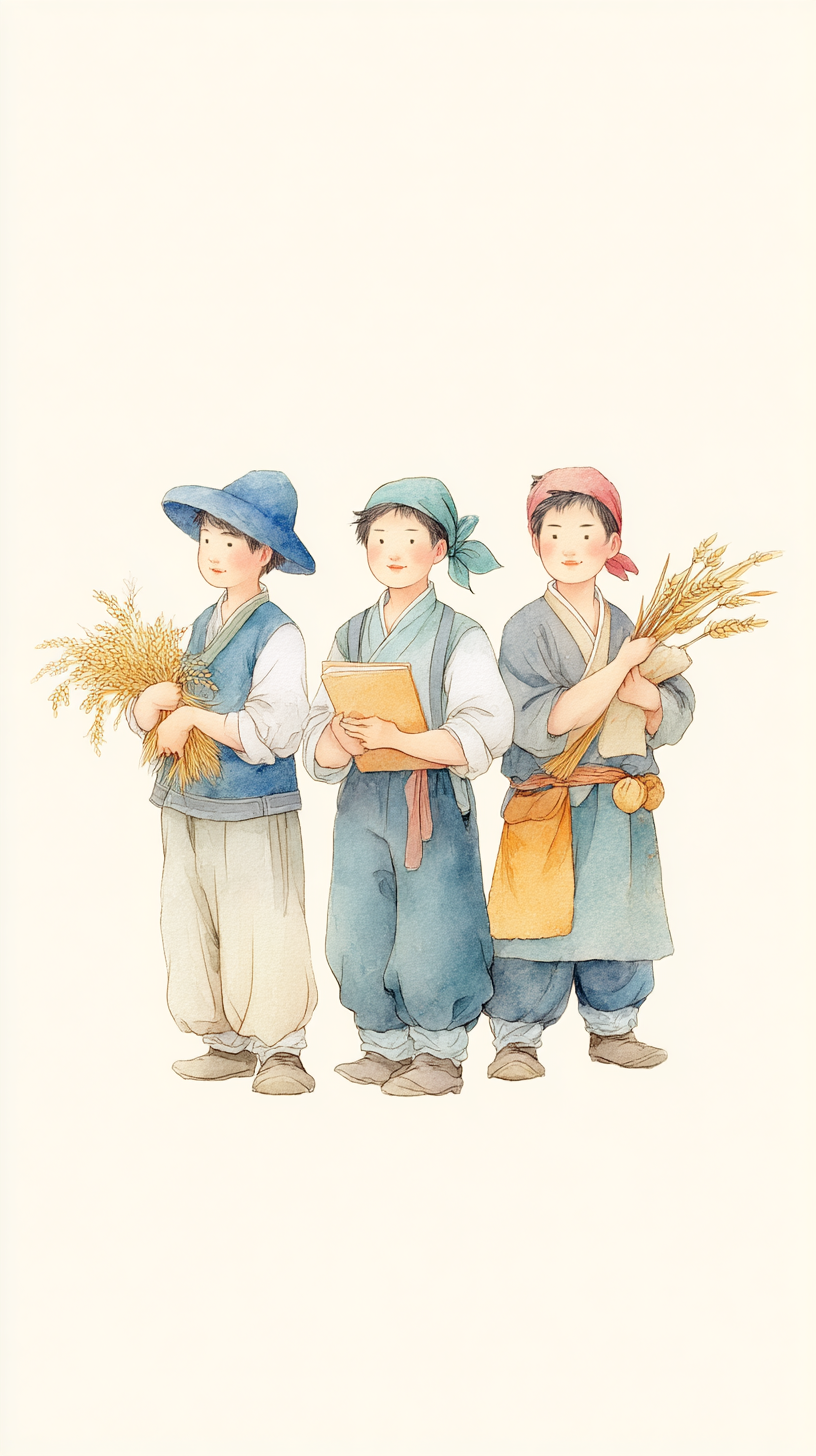 手绘卡通劳动节人物素材