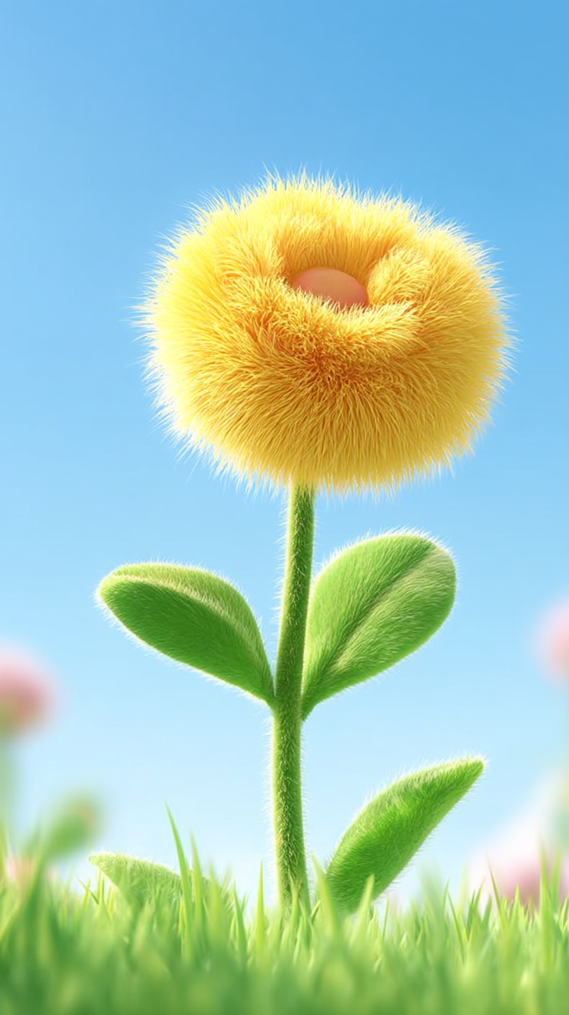 毛茸茸小花朵海报素材