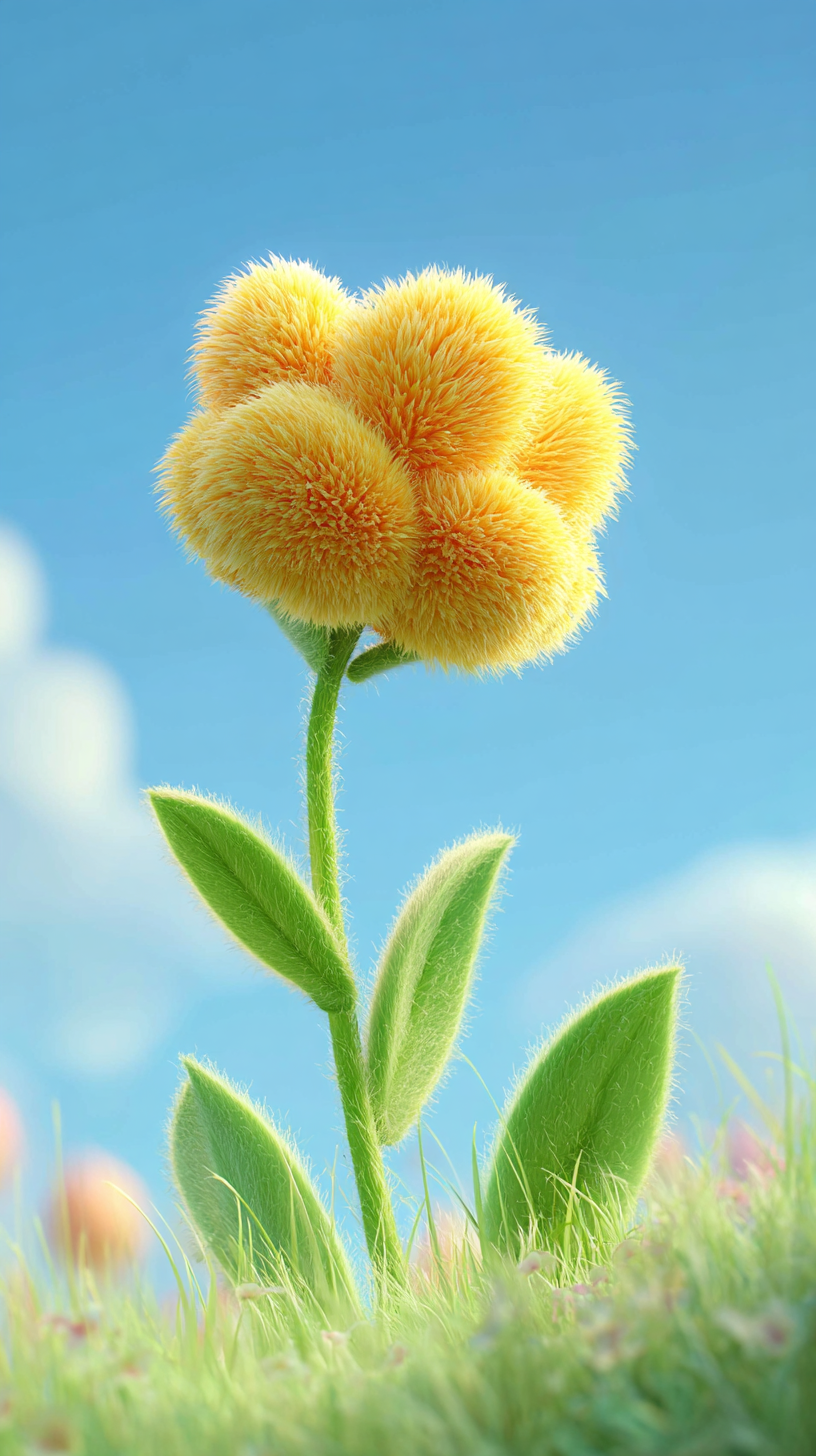 毛茸茸小花朵海报素材