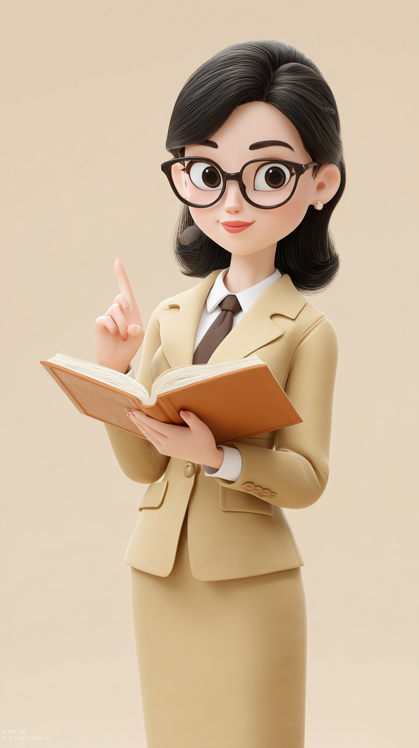 3D教师卡通可爱宣传形象