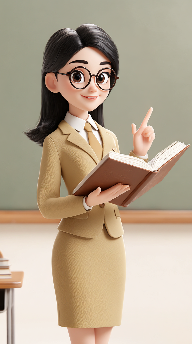 3D教师卡通可爱宣传形象