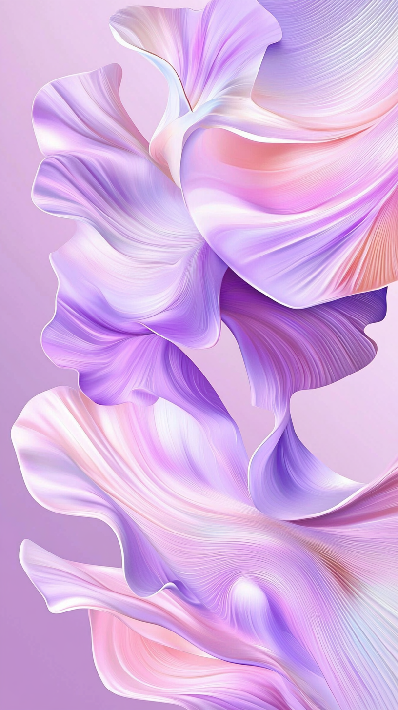 唯美浪漫紫色系3D流体艺术手机壁纸