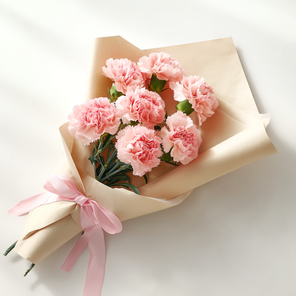 粉色康乃馨花束宣传物料