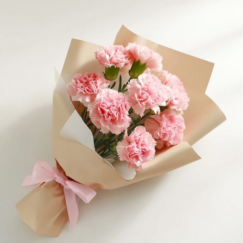 粉色康乃馨花束宣传物料
