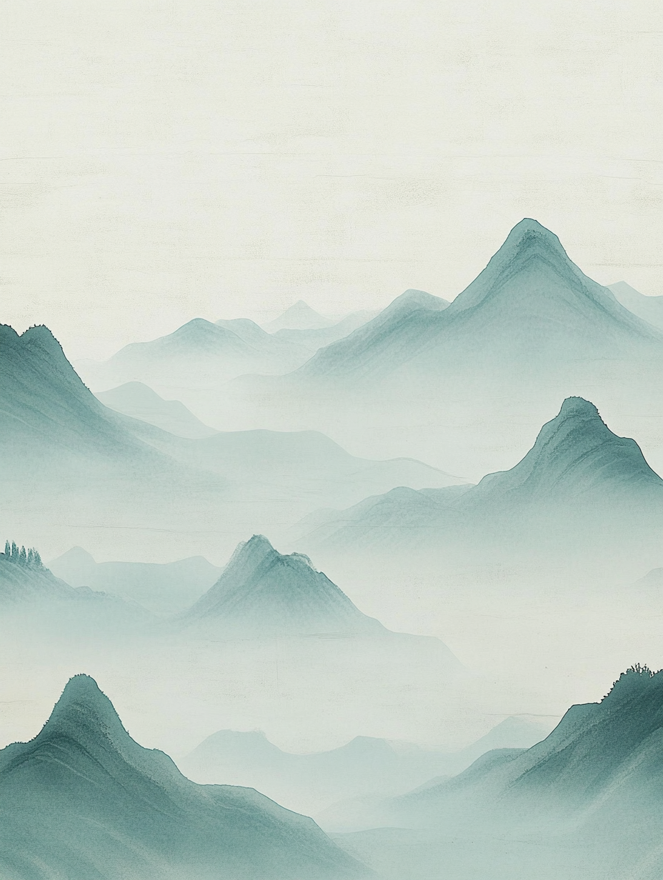 水墨风格山脉背景