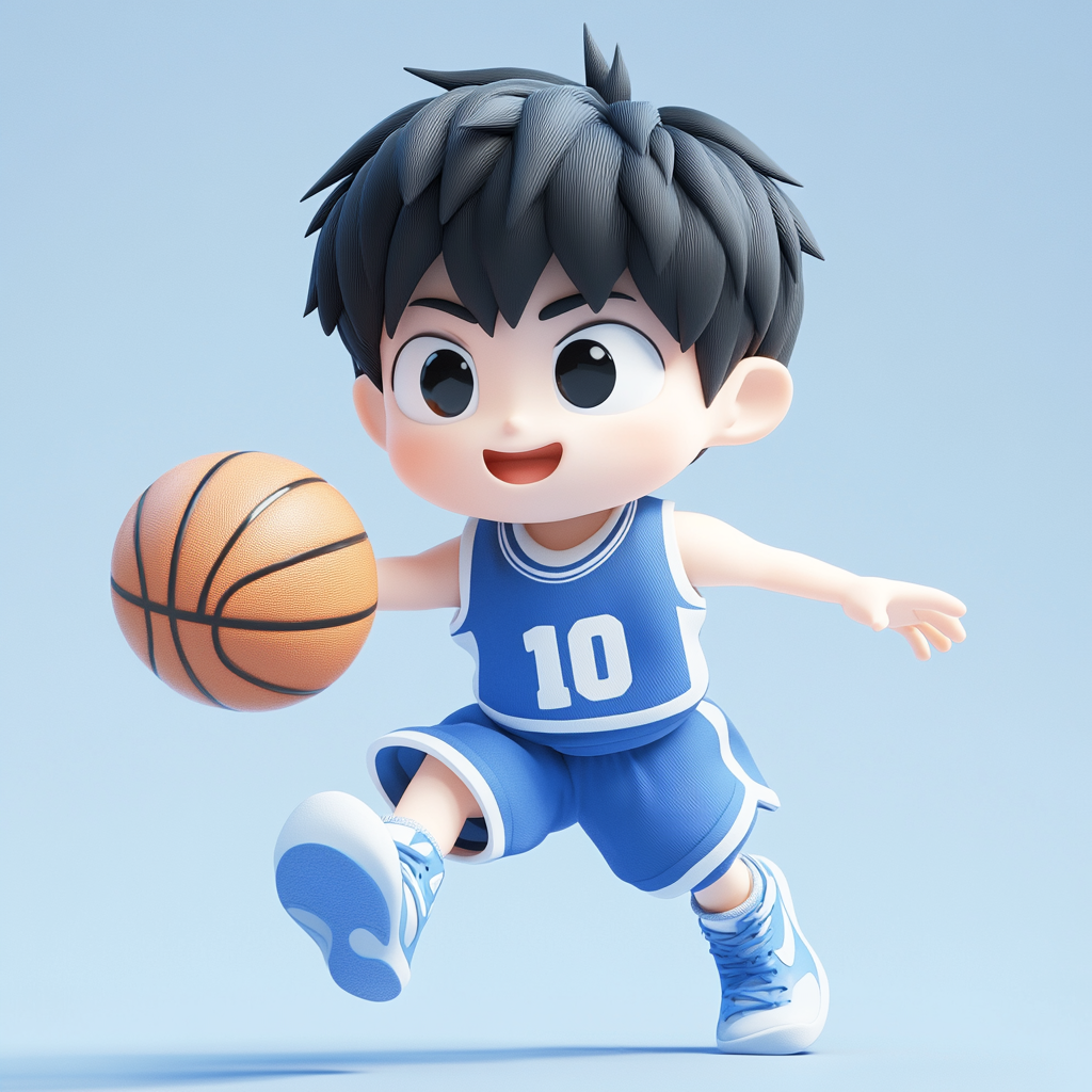3D卡通篮球少年形象
