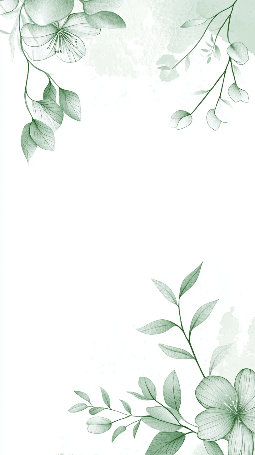淡绿色简约清新花卉装饰背景
