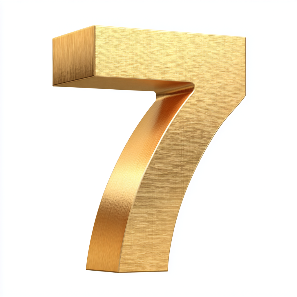 金色立体数字7