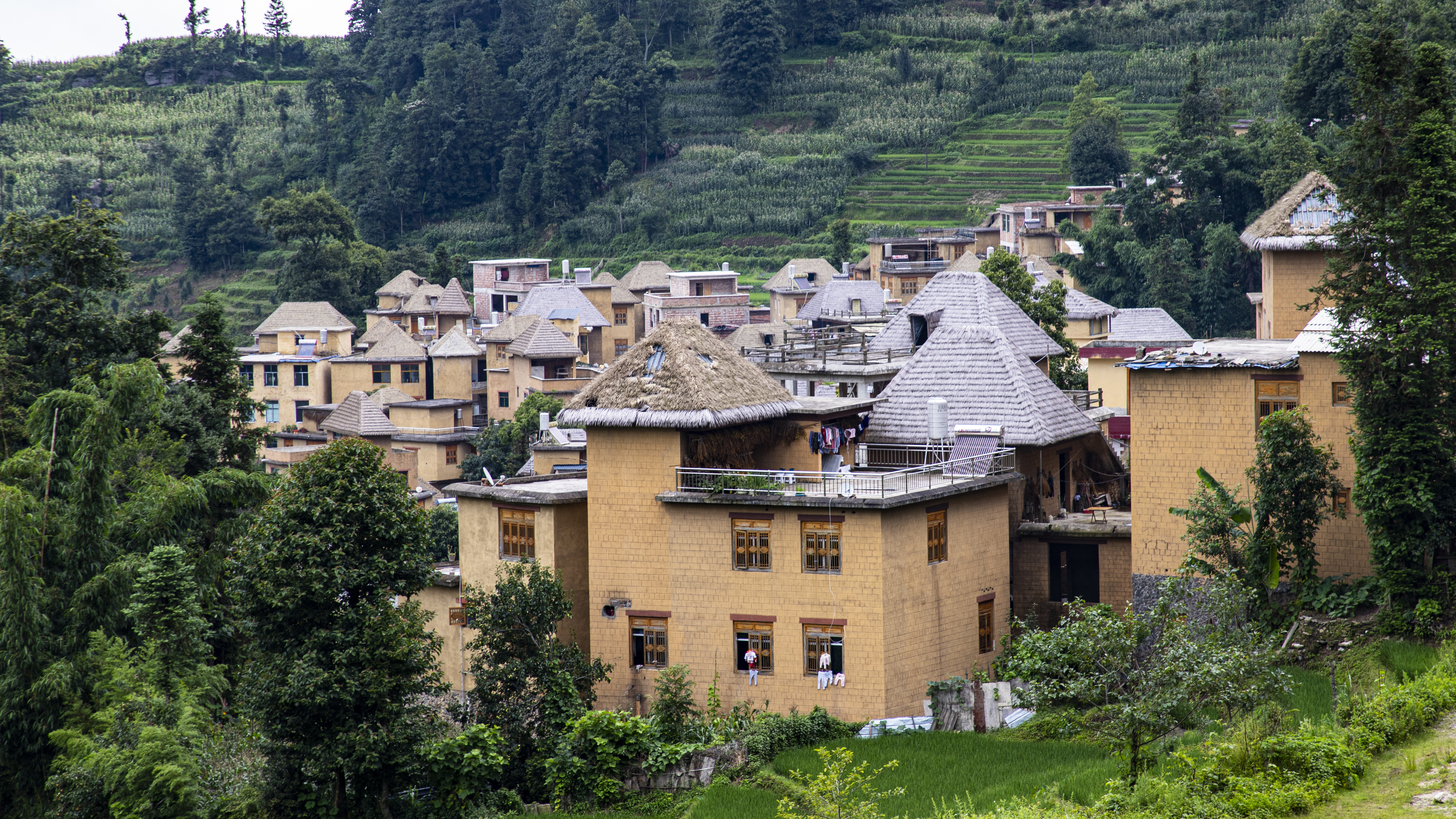 乡村特色建筑，尽显质朴自然风情之美