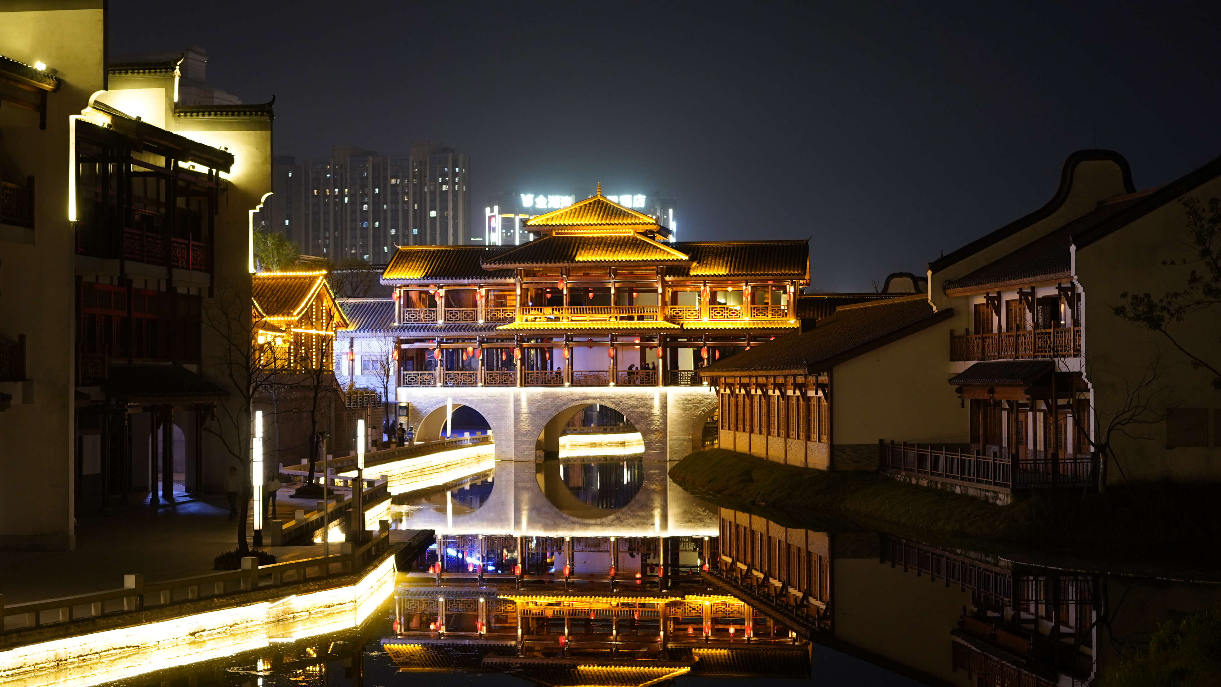 古色古香古建筑夜景 优质电脑壁纸素材