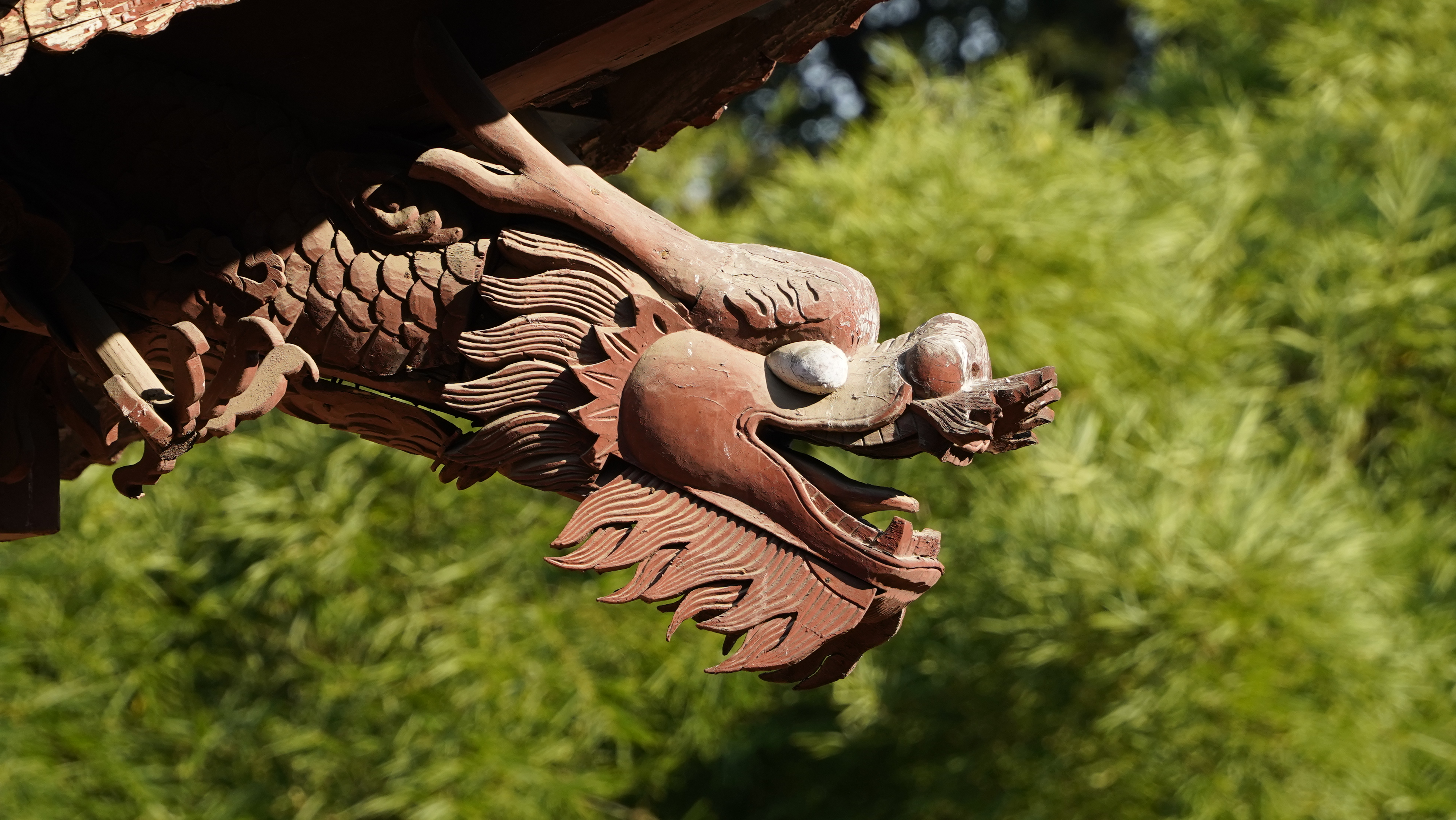 精美龙雕展现古建筑魅力的纹理背景素材