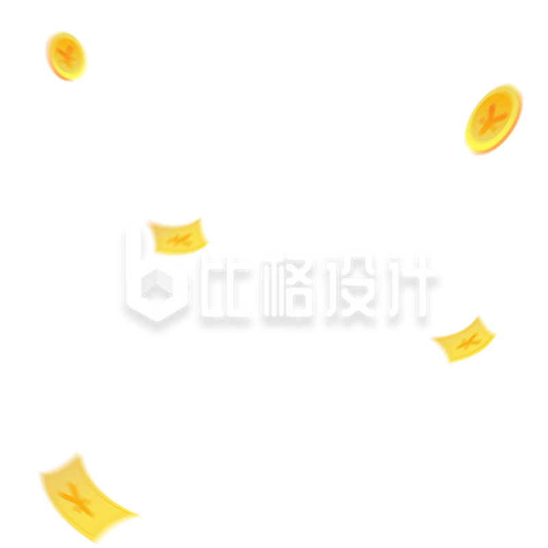 金币飘落装饰图 助力金融宣传物料更吸睛