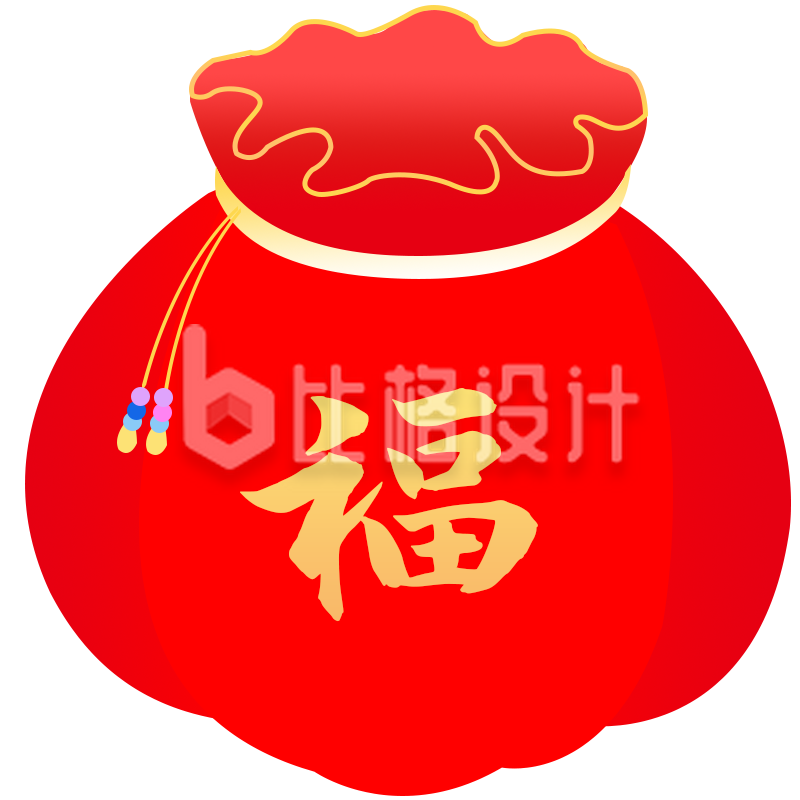 喜庆红色福袋 传统春节特色宣传物料
