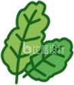 清新绿叶图标，优质蔬菜宣传必备素材