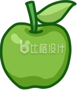 可爱青苹果图标 清新水果物料惹人爱