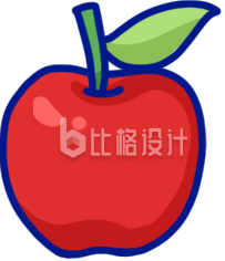 可爱红苹果图标 清新水果类宣传物料来袭