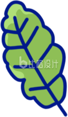 清新绿叶图标，适用多种宣传物料的素材