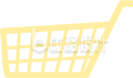 黄色购物车图标 简约实用的商业宣传素材