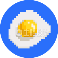 可爱像素风煎蛋图标 美食素材