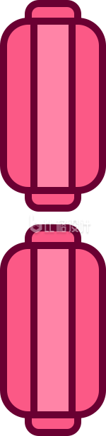卡通手绘简笔画粉色灯笼