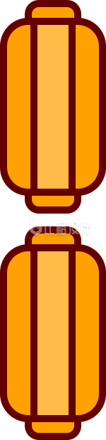 卡通手绘简笔画黄色灯笼