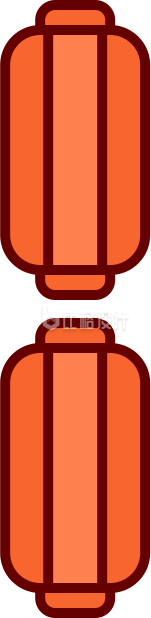 卡通手绘简笔画橙色灯笼