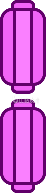 卡通手绘简笔画紫色灯笼