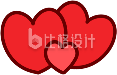 三颗爱心图案，传递满满爱意的装饰元素