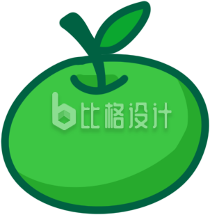 可爱青苹果图标 清新水果类宣传物料