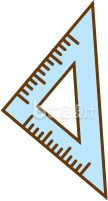 手绘蓝色三角尺