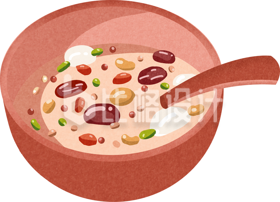 手绘卡通简约插画腊八粥