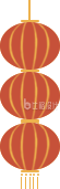 手绘红色喜庆灯笼串